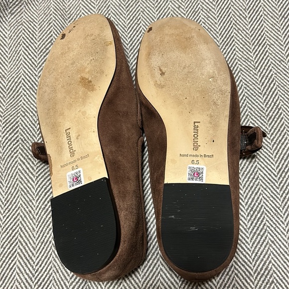 Larroude Chocolate Brown Suede Flats - Picture 5 of 7